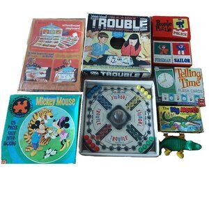 Big Lot of Vintage 1960s 1970s Games Puzzles Flash Cards most New NOS